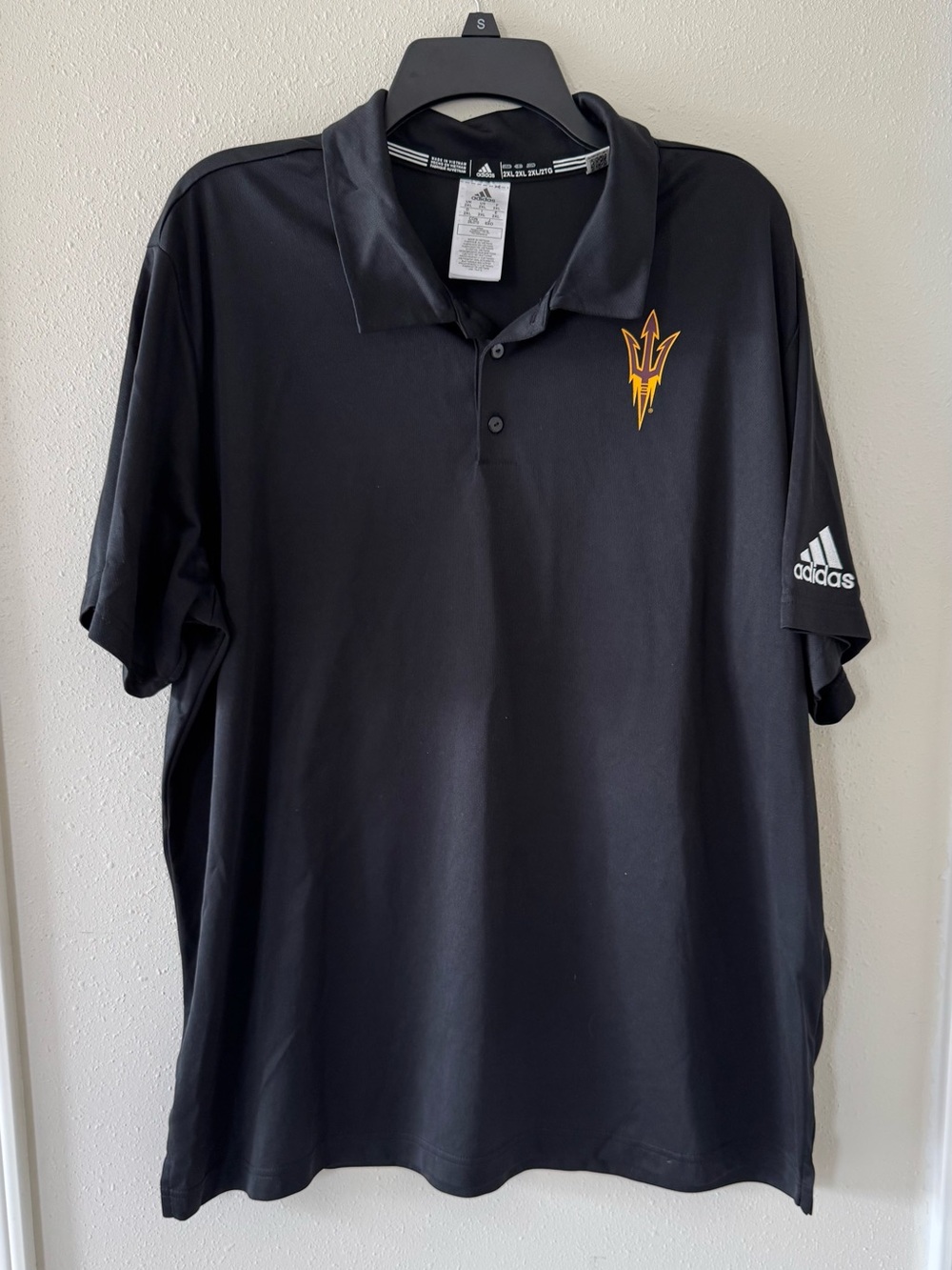 Adidas Men’s 2XL Arizona Sundevils Aeroready Black Performance Polo Shirt